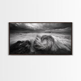Ocean Rope Coil, Stormy Sea Art, Nautical Wall Decor, Coastal Photography, Canvas Print, Moody Ocean Art, Bathroom Wall Art, Nautical Home Decor