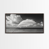 Pampas Grass Coast, Minimalist Beach Art, Boho Coastal Scene, Neutral Tones, Canvas Print, Living Room Wall Art, Fall Decor, Hallway Wall Art