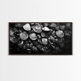 Seashell Close-Up, Ocean Texture Art, Nautical Beach Shells, Earthy Tones Decor, Framed Canvas Print, Bathroom Wall Art, Coastal Style