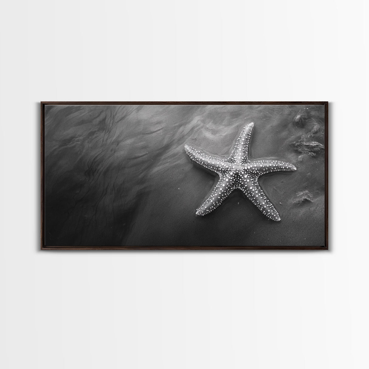 Ocean Starfish, Seashore Calm, Coastal Nature Print, Beach Zen Decor, Framed Canvas Print, Minimalist Bathroom Art, Ocean Wall Piece