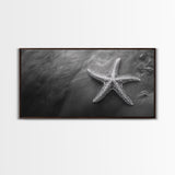 Ocean Starfish, Seashore Calm, Coastal Nature Print, Beach Zen Decor, Framed Canvas Print, Minimalist Bathroom Art, Ocean Wall Piece