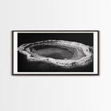 Natural Mineral Pool, Geothermal Abstract, Monochrome Texture, Framed Canvas Print, Minimalist Wall Art, Bathroom or Spa Decor