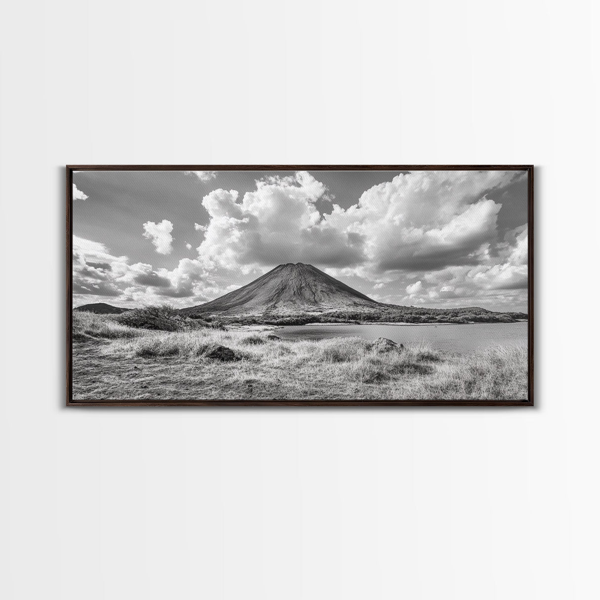 Volcano Peak, Dramatic Clouds, Nature Power, Canvas Print, Mountain Wall Art, Office Nature Photography, Landscape Fine Art Print