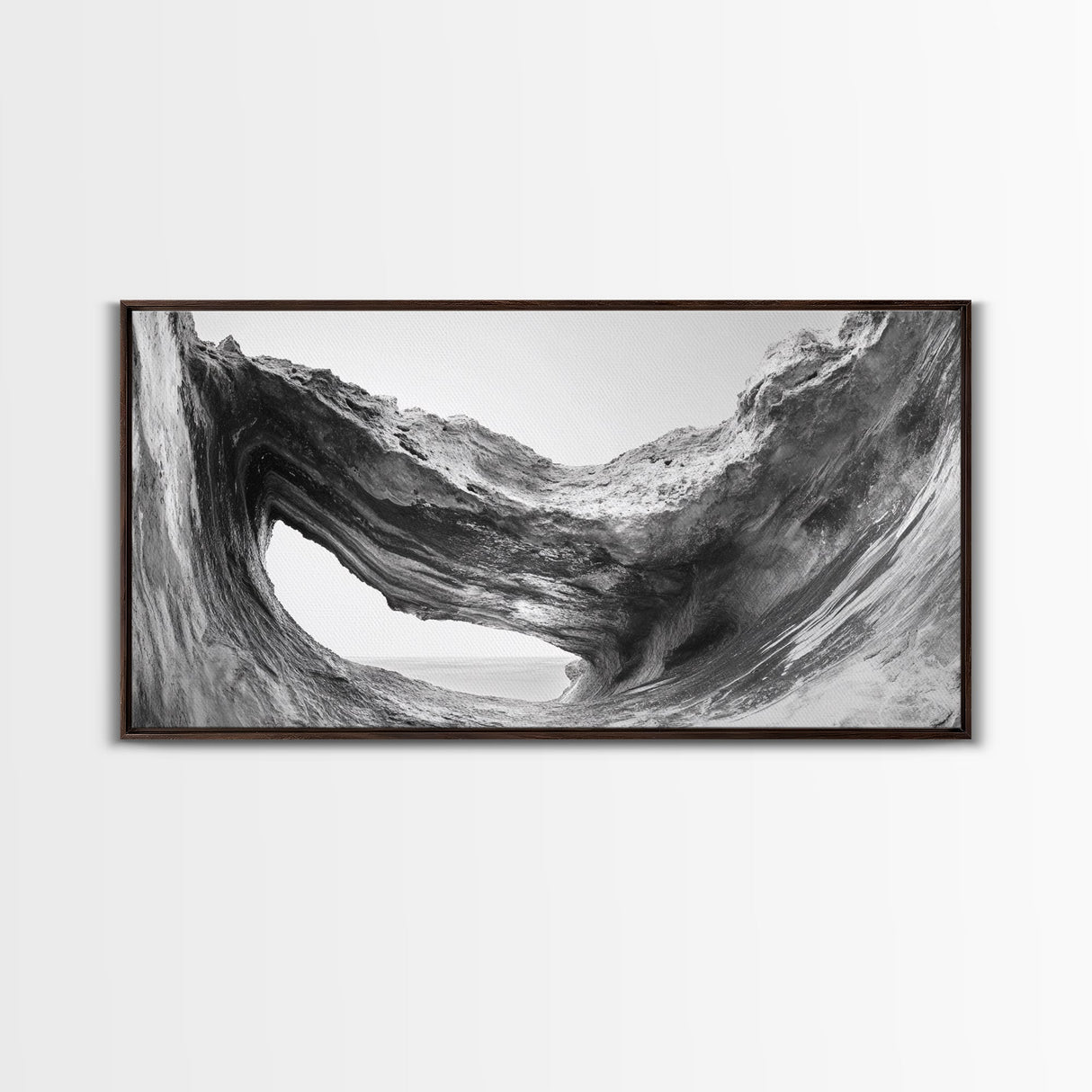 Ocean Cave, Textured Rock, Seaside Mystery, Canvas Print, Coastal Wall Art, Nature Photography, Bathroom Decor, Abstract Sea Cave