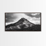 Mountain Peak, Majestic Range, Moody Skies, Canvas Print, Wilderness Wall Art, Cabin Decor, Adventure Style, Nature Inspired Room