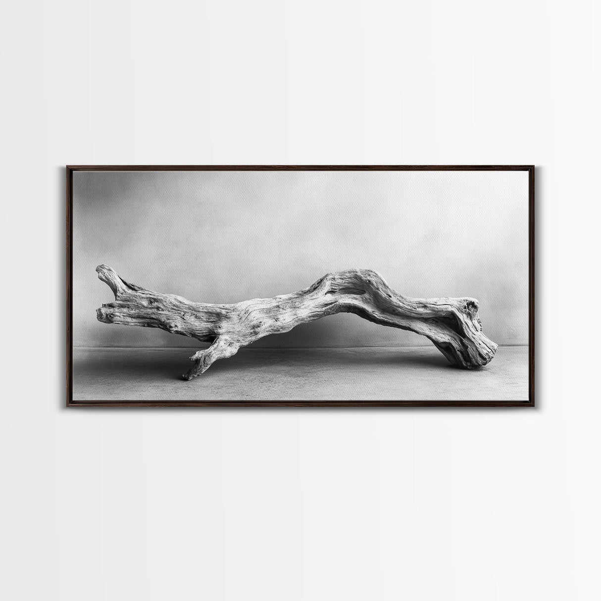 Driftwood Sculpture, Organic Modern Art, Natural Wood Texture, Neutral Decor, Framed Canvas Print, Bedroom or Living Room Wall Art