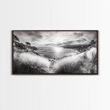 Coastal Bluff Sunset, Seaside Horizon View, Beach Landscape Scene, Serene Decor, Canvas Print, Living Room or Hallway Wall Art