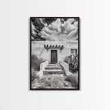 Desert Doorway, Rustic Adobe, Southwestern Style, Framed Canvas Print, Entryway Art, Neutral Wall Art, Minimalist Home Decor