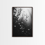 Kelp Forest Depth, Underwater Fish Scene, Ocean Life, Canvas Print, Marine Wall Art, Coastal Decor, Moody Nature Photography, Bathroom Art