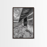 Rustic Barn, Weathered Wood, Country Charm, Canvas Print, Farmhouse Wall Art, Autumn Decor, Entryway Rustic Home Accent, Living Room Art