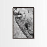 Reflective Riverbed, Nature Tranquility, Monochrome Landscape, Canvas Print, Bathroom Wall Art, Zen Decor, Fine Art Photography