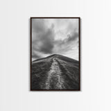 Winding Path, Hilltop View, Cloudy Horizon, Minimalist Landscape, Canvas Print, Bedroom Wall Art, Serene Decor, Fall Art Piece