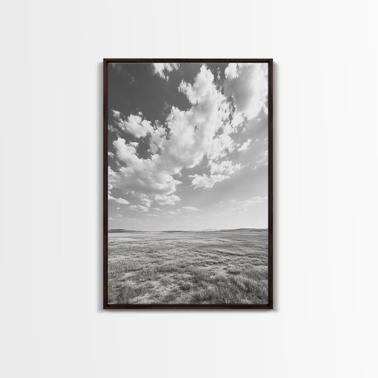 Open Sky, Serene Plains, Summer Day, Canvas Print, minimalist landscape art, farmhouse decor, bedroom wall art, neutral tones