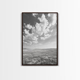 Open Sky, Serene Plains, Summer Day, Canvas Print, minimalist landscape art, farmhouse decor, bedroom wall art, neutral tones