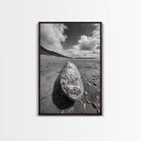 Whale Bone, Coastal Find, Ocean Relic, Framed Canvas Print, Seaside Wall Art, Beach House Decor, Nautical Minimalist Photography