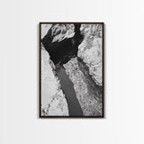 Rock Crevice, Light Ripples, Natural Texture, Abstract Nature, Framed Canvas Print, Kitchen Wall Art, Earth Tone Style, Modern Rustic