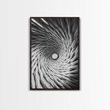 Twisted Rope Spiral, Abstract Fiber Art, Monochrome Texture, Modern Canvas Print, Minimalist Office or Contemporary Wall Decor
