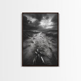 Fish Migration, Dramatic Sky, Moody Landscape, Framed Canvas Print, Dark Nature Art, Rustic Cabin Decor, Fall Wall Art, Nature Drama