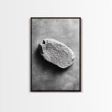 Primitive Rock, Shadow Texture, Minimal Earth Tone, Framed Canvas Print, Zen Wall Art, Office Decor, Neutral Modern Aesthetic