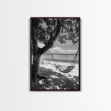 Hammock Relaxation, Beach Shade, Seaside Breeze, Canvas Print, Boho Bedroom Wall Art, Coastal Calm Tropical Home Decor