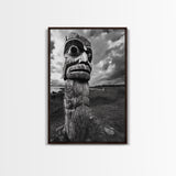 Tribal Totem, Ancient Spirit, Cultural Power, Canvas Print, Rustic Wall Art, Boho Living Room Decor, Ethnic History Accent