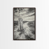 Hiking Marker, Trail Symbol, Windswept Grass, Framed Canvas Print, Outdoor Adventure Wall Art, Nature Lover Gift, Cabin Decor