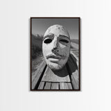 Weathered Mask, Coastal Surreal, Driftwood Dream, Canvas Print, Abstract Wall Art, Rustic Home Decor, Boho Artistic Style