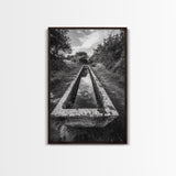 Forest Path, Reflection Pool, Nature Trail Art, Canvas Print, Tranquil Landscape, Boho Wall Decor, Entryway or Hallway Art