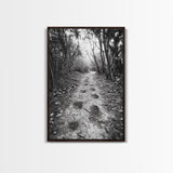 Forest Trail Path, Woodland Escape, Nature Walk, Adventure Art, Framed Canvas Print, Office Wall Decor, Autumn Vibes, Rustic Nature Style