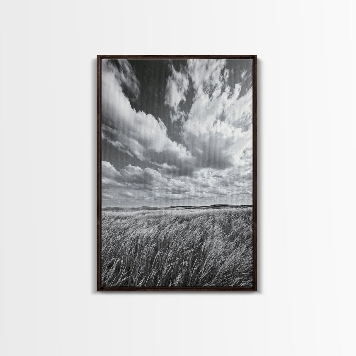 Open Sky Fields, Windy Prairie, Moody Nature Sky, Rustic Landscape, Canvas Print, Bedroom Wall Art, Fall Countryside, Boho Nature Decor