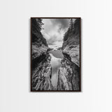 Ocean Ravine, Rugged Coastline, Pacific Wilderness, Stormy Seascape, Framed Canvas Print, Adventure Wall Art, Nature Home Decor