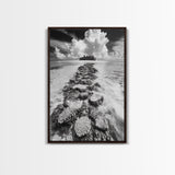 Island Cloud Escape, Ocean Path Scene, Tropical Seascape, Canvas Print, Coastal Beach House Art, Summer Island Vibes Wall Art