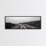 Coastal Path, Ocean Trail, Nature Journey, Canvas Print, Rustic Landscape Art, Entryway Wall Decor, Seaside Minimalist Photo