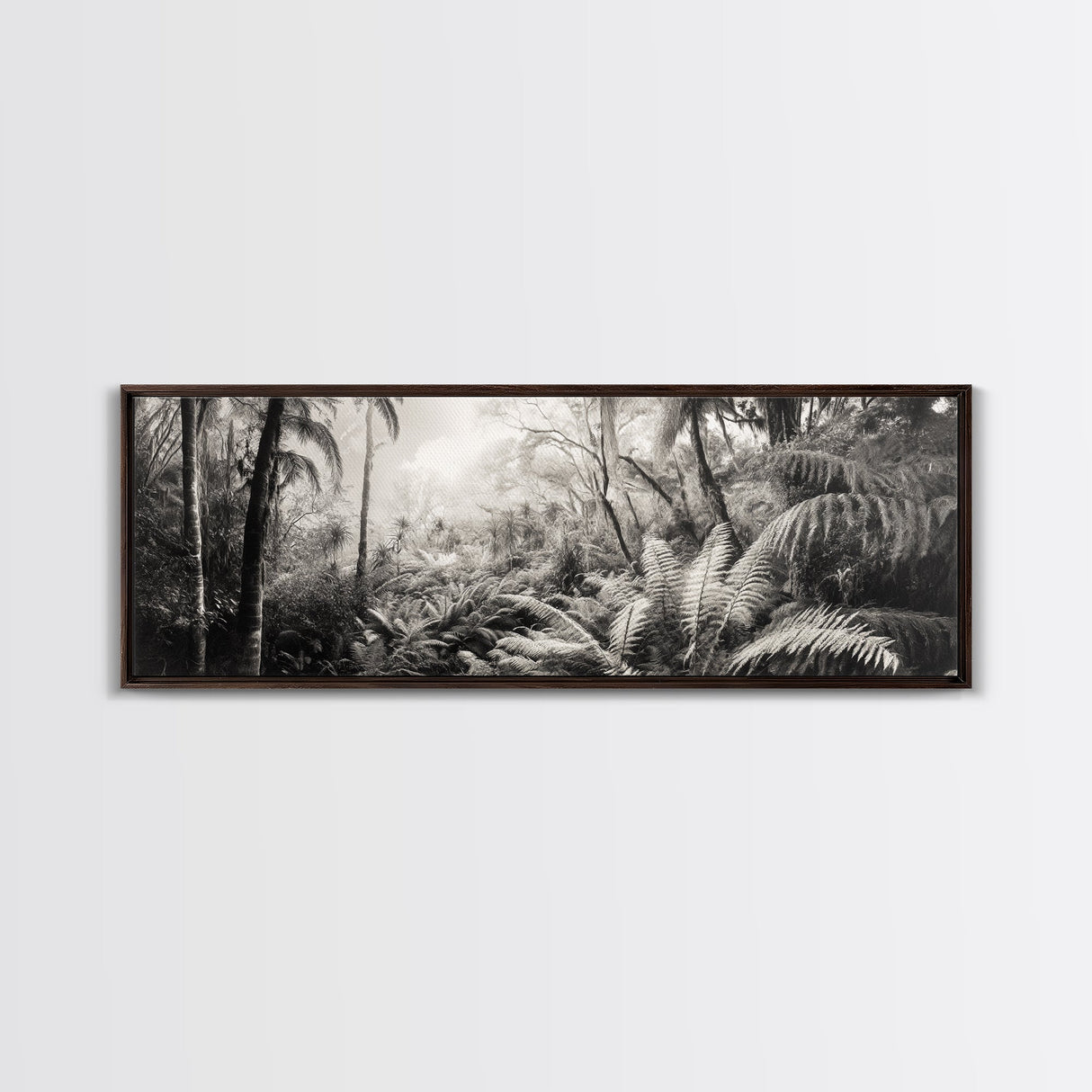 Jungle Light, Nature Vibe, Wild Forest, Framed Canvas Print, Boho Wall Art, Office Wall Decor, Earthy Tones Art, Rainforest Wall Print