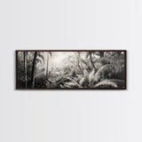 Jungle Light, Nature Vibe, Wild Forest, Framed Canvas Print, Boho Wall Art, Office Wall Decor, Earthy Tones Art, Rainforest Wall Print