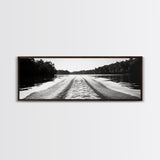 River Wake, Forest Waters, Lake Escape, Framed Canvas Print, Nature Photography, Minimalist Wall Art, Modern Cabin Decor
