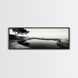 Seaside Pool, Nature Reflections, Calm Coastline, Canvas Print, minimalist zen wall art, spa bathroom decor, peaceful landscape photography