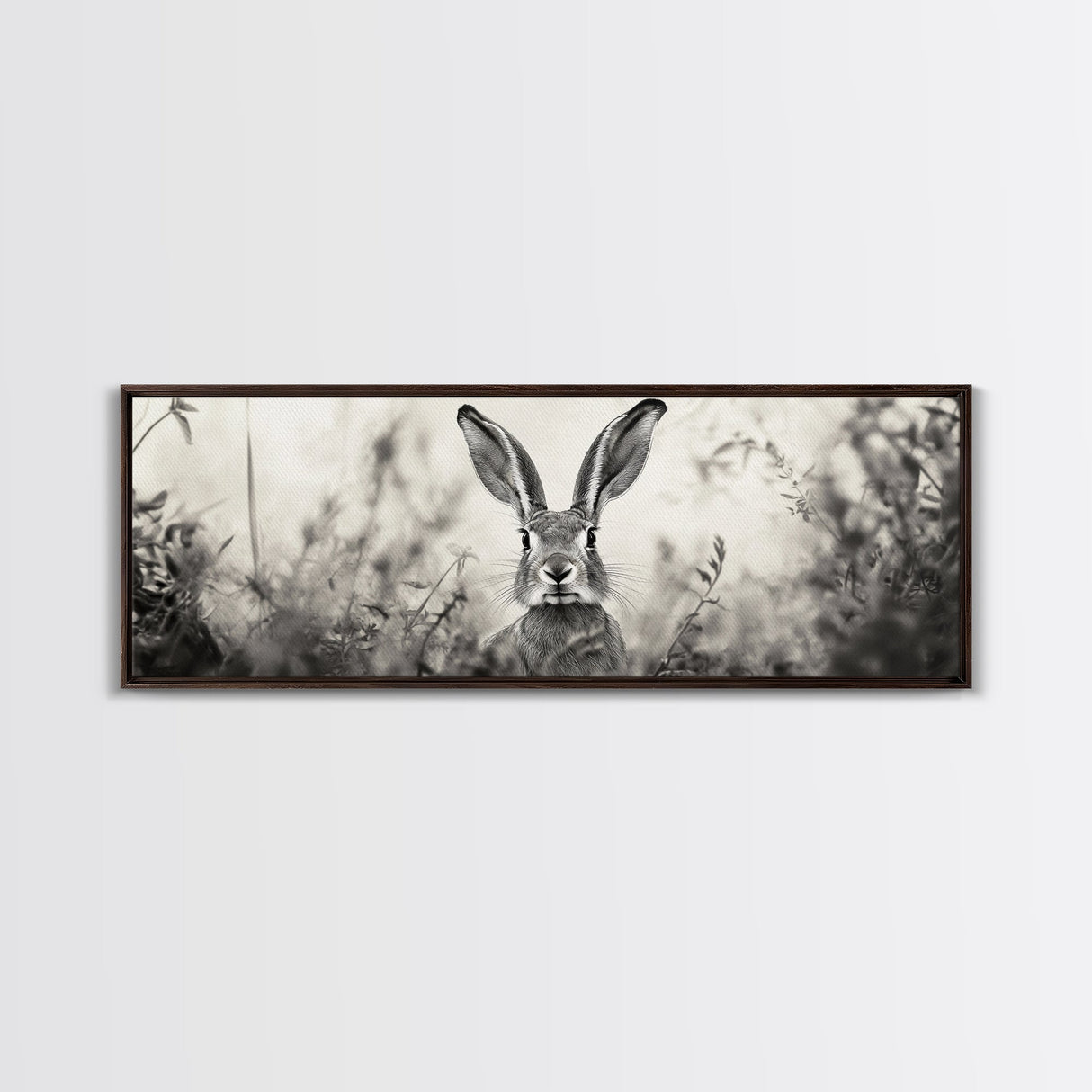 Curious Rabbit, Meadow Watch, Nature Close-Up, Canvas Print, Farmhouse animal art, Nursery decor, Whimsical wildlife, Woodland home touch