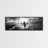 Kayaking, Sea Journey, Ocean Paddle, Canvas Print, Outdoor adventure wall art, Moody landscape, Modern living room decor, Wilderness art
