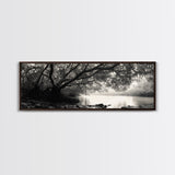 Mangrove Forest, River Flow, Rooted Stillness, Canvas Print, Zen Office Decor, Moody Jungle Art, Monochrome Nature Print