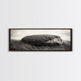 Heather Rock, Grassy Field, Natural Simplicity, Earthy Tones, Canvas Print, Rustic Home Decor, Minimalist Nature Wall Art, Fall Inspired Art