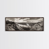 Marsh Landscape, Coastal Grasslands, Autumn Earth Tones, Framed Canvas Print, Fall Wall Art, Farmhouse Style, Rustic Entryway Decor