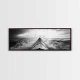 Ocean Kayak Splash, Adventure Wall Art, Ocean Motion, Black And White Canvas Print, Modern Decor, Nautical Style, Sports Lover Gift