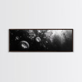Jellyfish Dreams, Ocean Depths, Abstract Motion, Canvas Print, Coastal Bathroom Art, Nautical Theme, Moody Black and White Sea Life