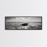 Prairie Cave, Windy Plains, Nature Escape, Canvas Print, Rustic Wall Art, Earthy Decor, Bedroom Accent, Black and White Landscape