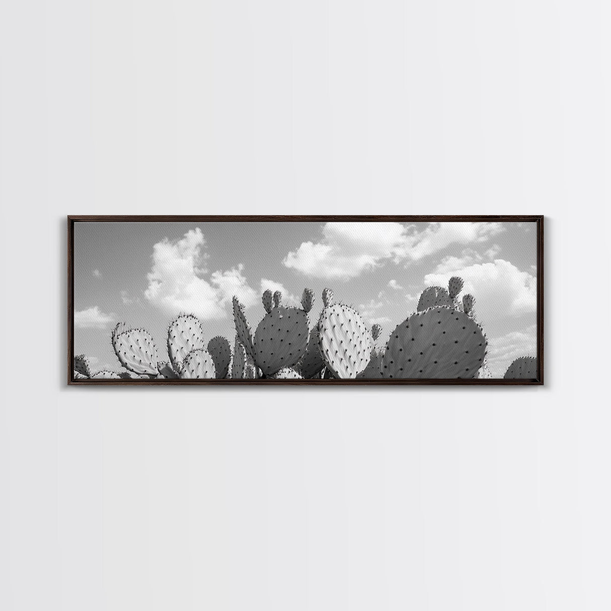 Prickly Pears, Cactus Heaven, Western Sky, Canvas Print, Boho Kitchen Wall Art, Desert Style Decor, Minimalist Black and White