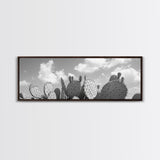Prickly Pears, Cactus Heaven, Western Sky, Canvas Print, Boho Kitchen Wall Art, Desert Style Decor, Minimalist Black and White