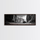 Desert Canyon Walls, High Contrast, Natural Monument, Canvas Print, Office Wall Art, Moody Modern Decor, Wilderness Photography