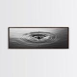 Water Drop Ripples, Black and White Photography, Zen Art, Minimalist Wall Decor, Canvas Print, Bathroom Wall Art, Meditation Room Art