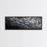 Liquid Texture Waves, Abstract Water Photography, Monochrome Art, Framed Canvas Print, Modern Living Room Wall Art, Nature-Inspired Decor
